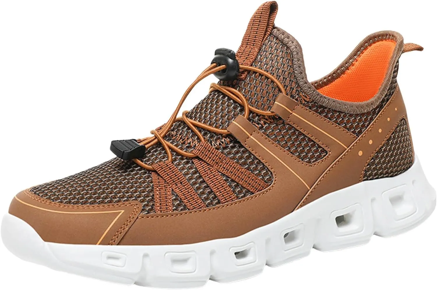 Athletic Fashion Sneakers for Men Breathable Elastic Fly Woven Mesh Sneaker Men's Lightweight Cushion Sneakers