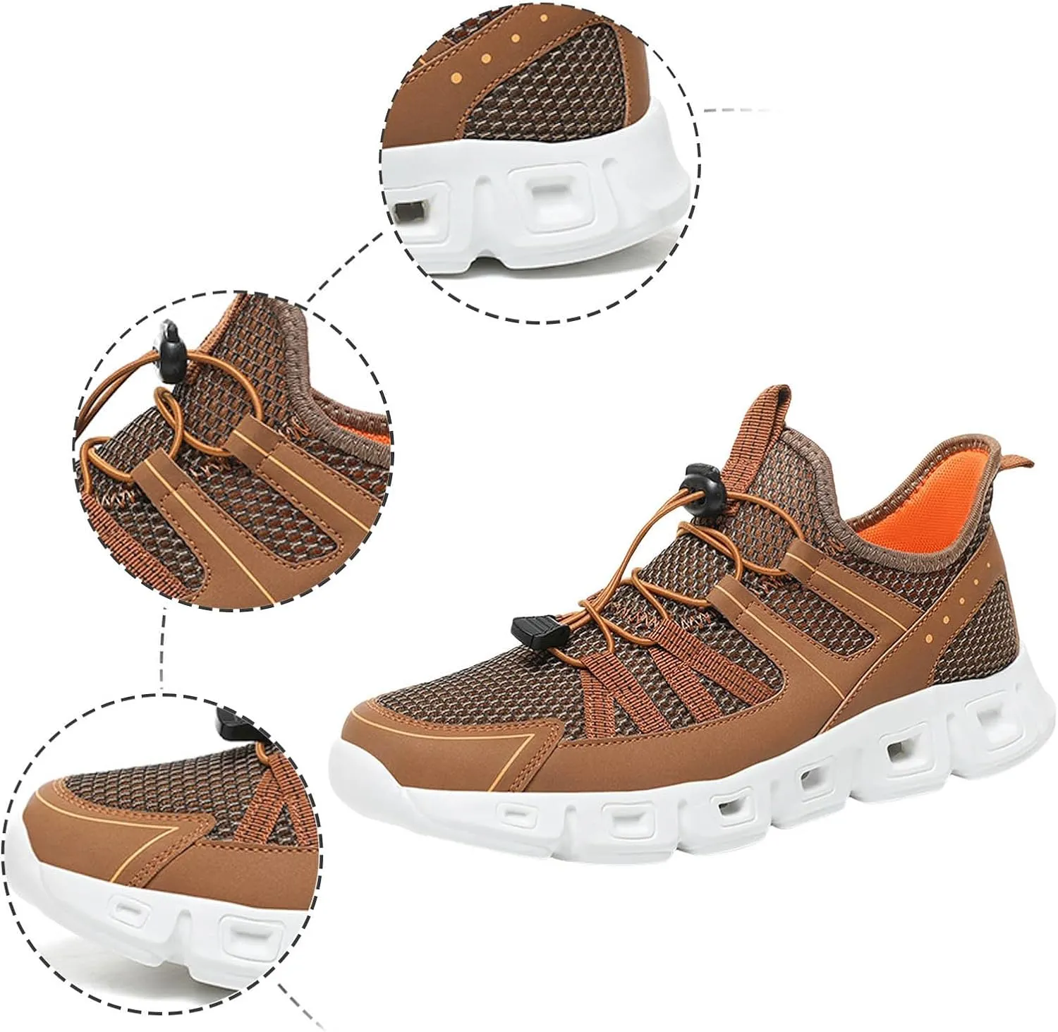 Athletic Fashion Sneakers for Men Breathable Elastic Fly Woven Mesh Sneaker Men's Lightweight Cushion Sneakers