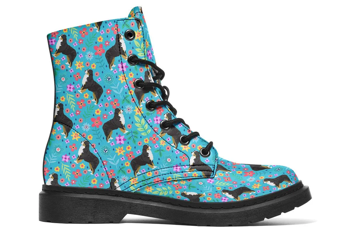 Bernese Mountain Dog Flower Boots
