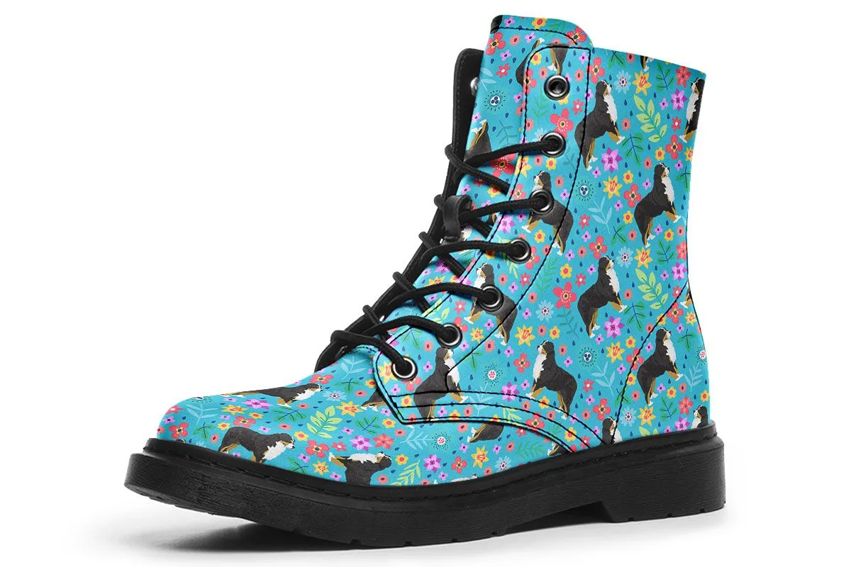 Bernese Mountain Dog Flower Boots