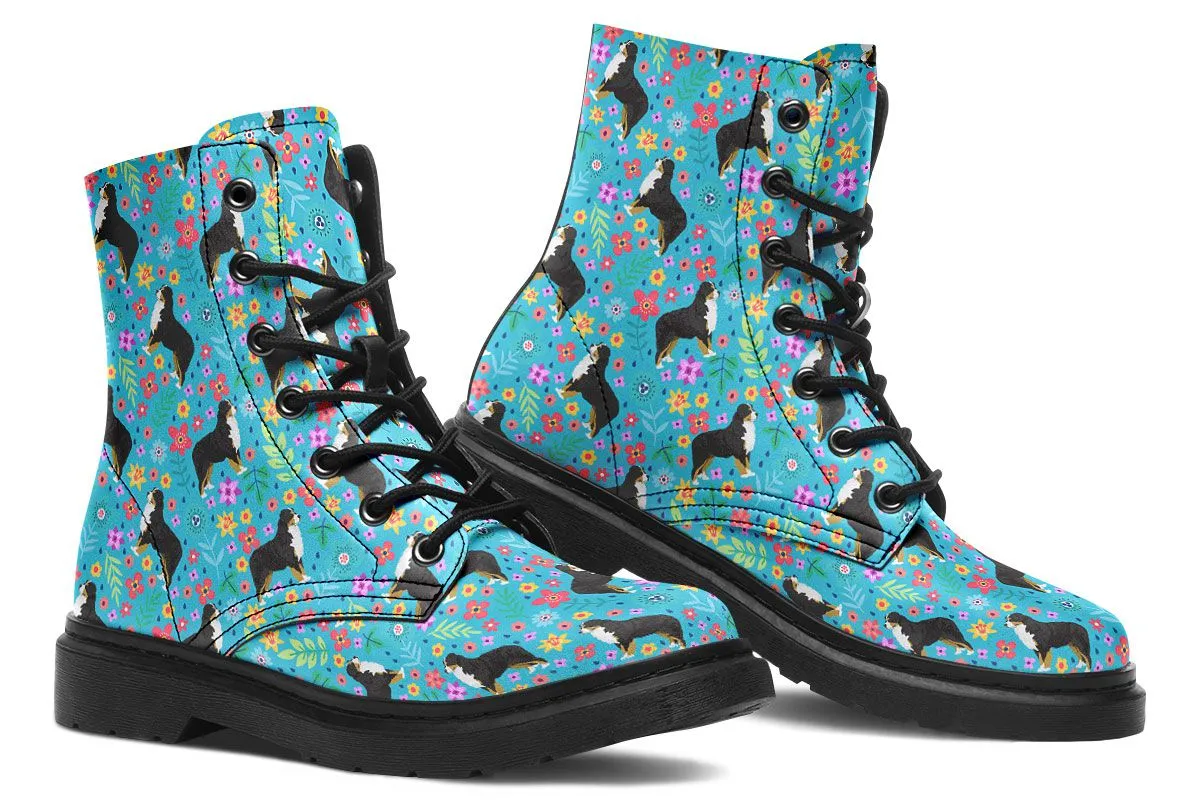 Bernese Mountain Dog Flower Boots