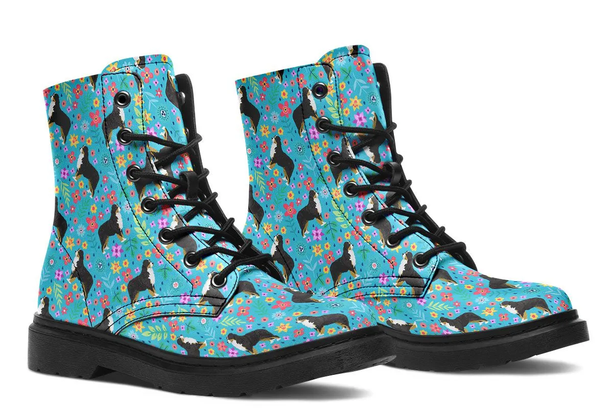 Bernese Mountain Dog Flower Boots