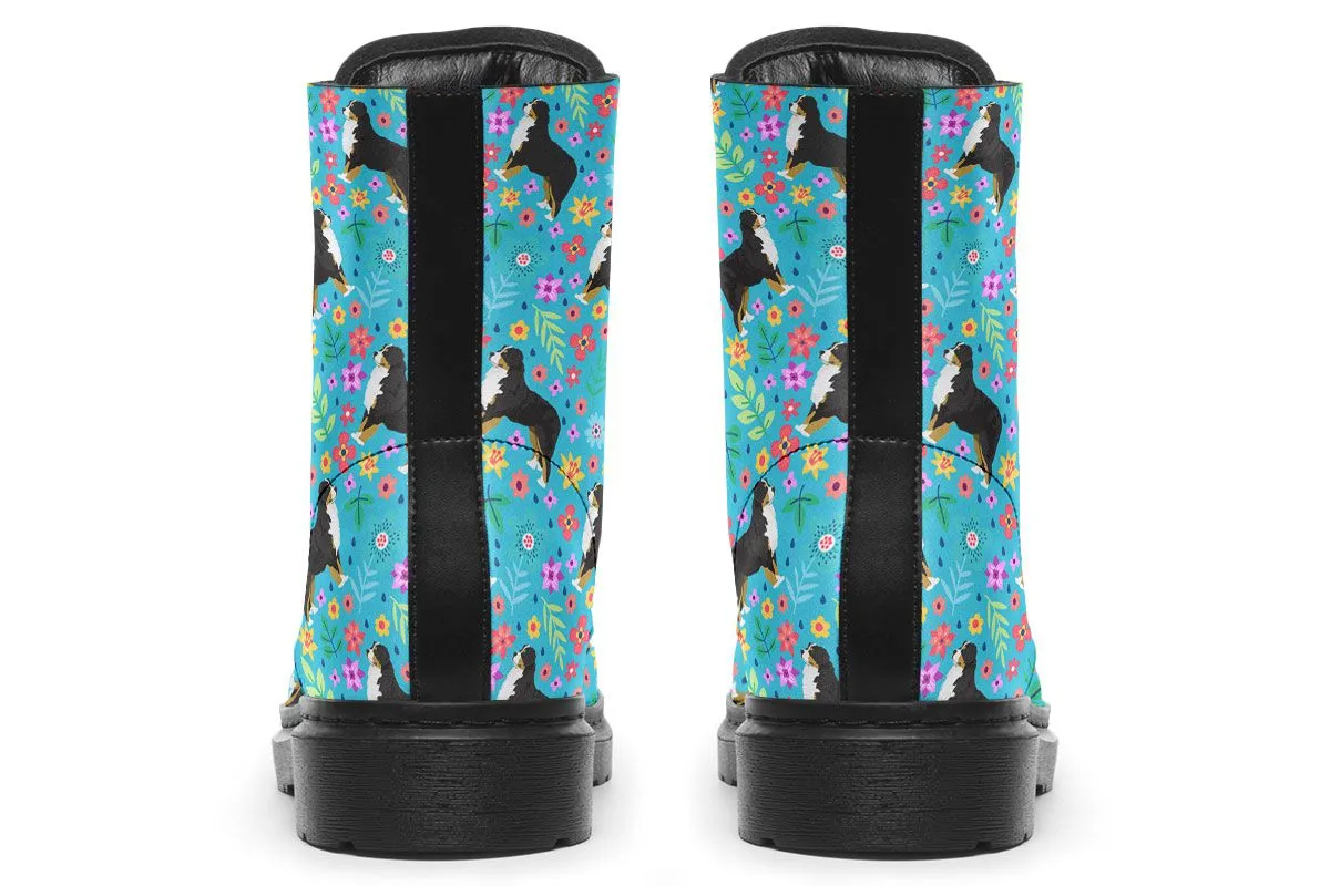 Bernese Mountain Dog Flower Boots