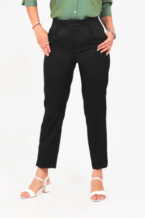 Bluebird Women Black Solid Casual Trouser