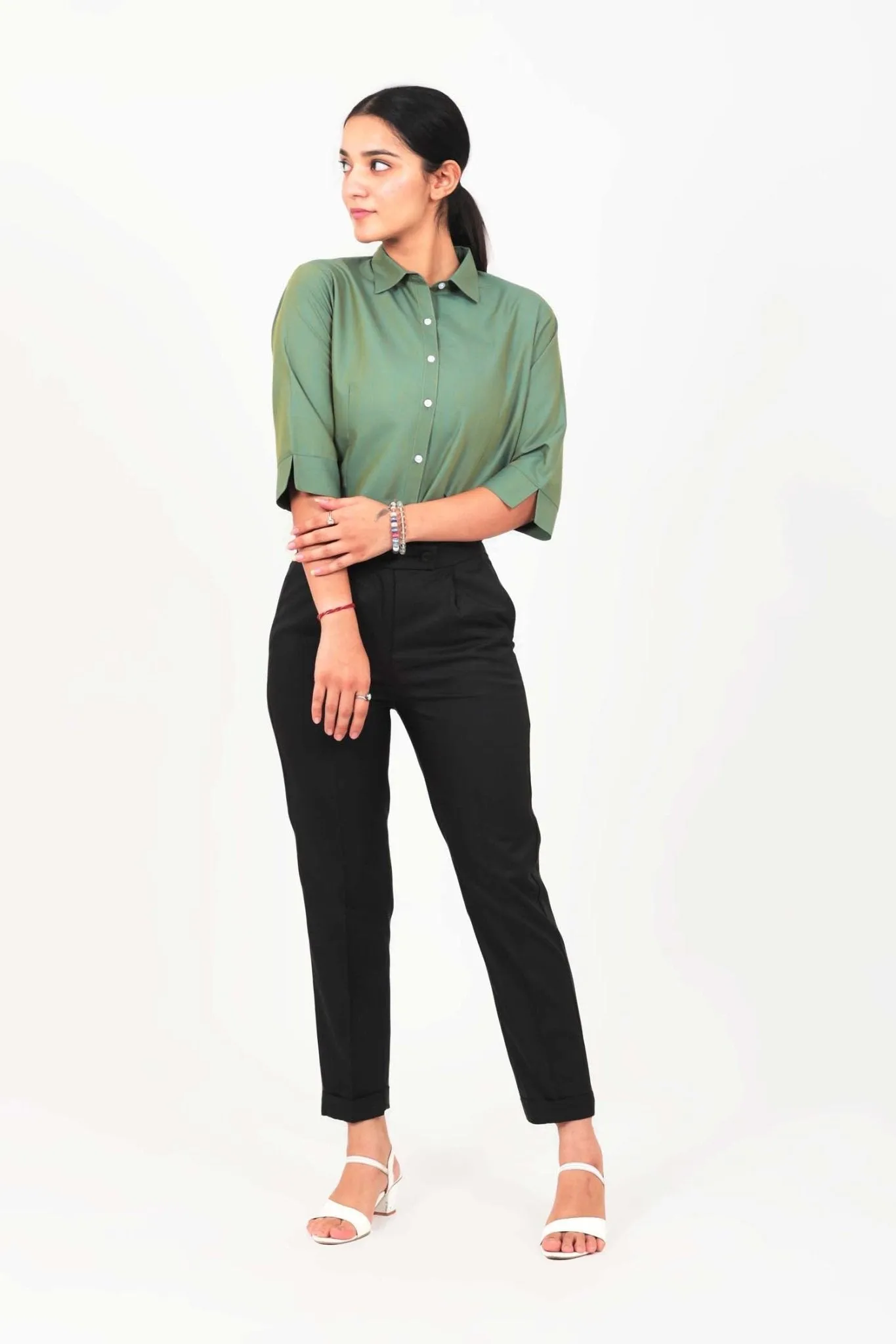 Bluebird Women Black Solid Casual Trouser