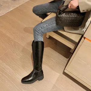 Casual Flat Retro High-top Knight Boots