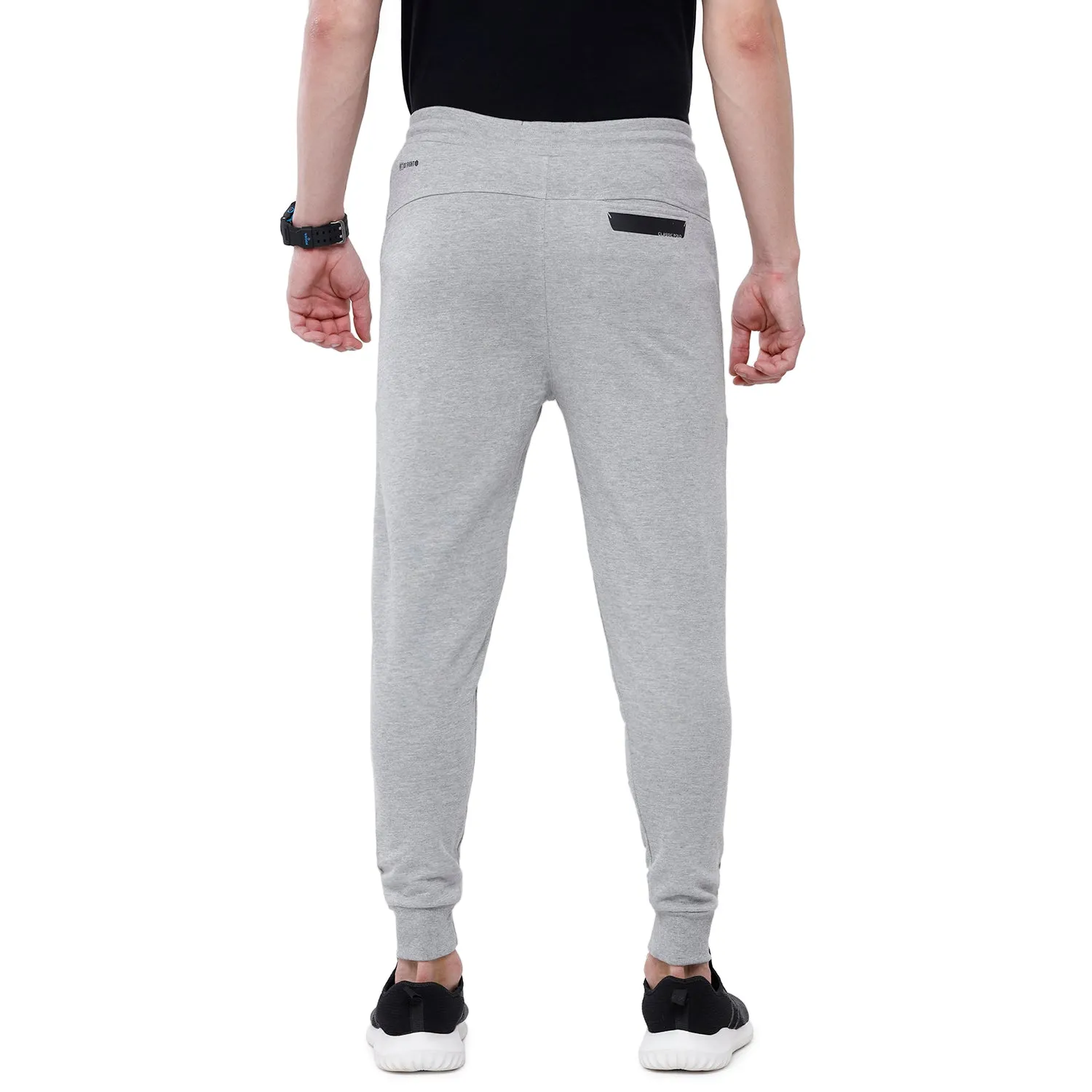 Classic Polo Men's Grey Printed Melange Slim Fit Trendy Jogger Pant - Gioz-06 B