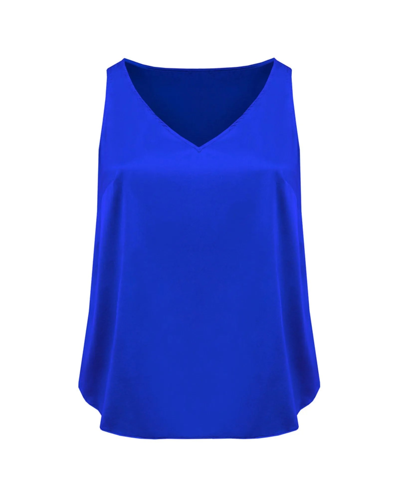 Gia V-Neck Silk Shell | Royal Blue