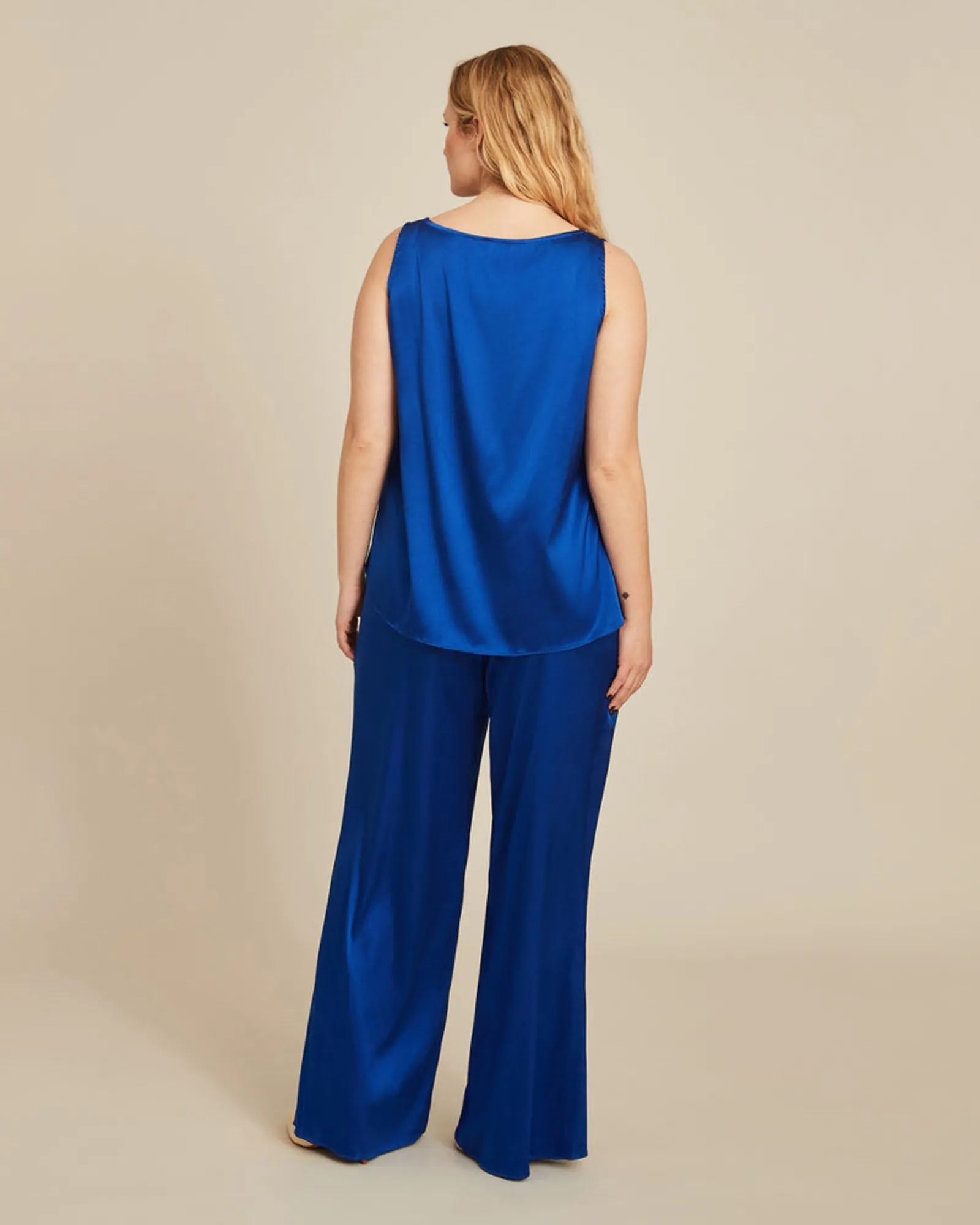 Gia V-Neck Silk Shell | Royal Blue
