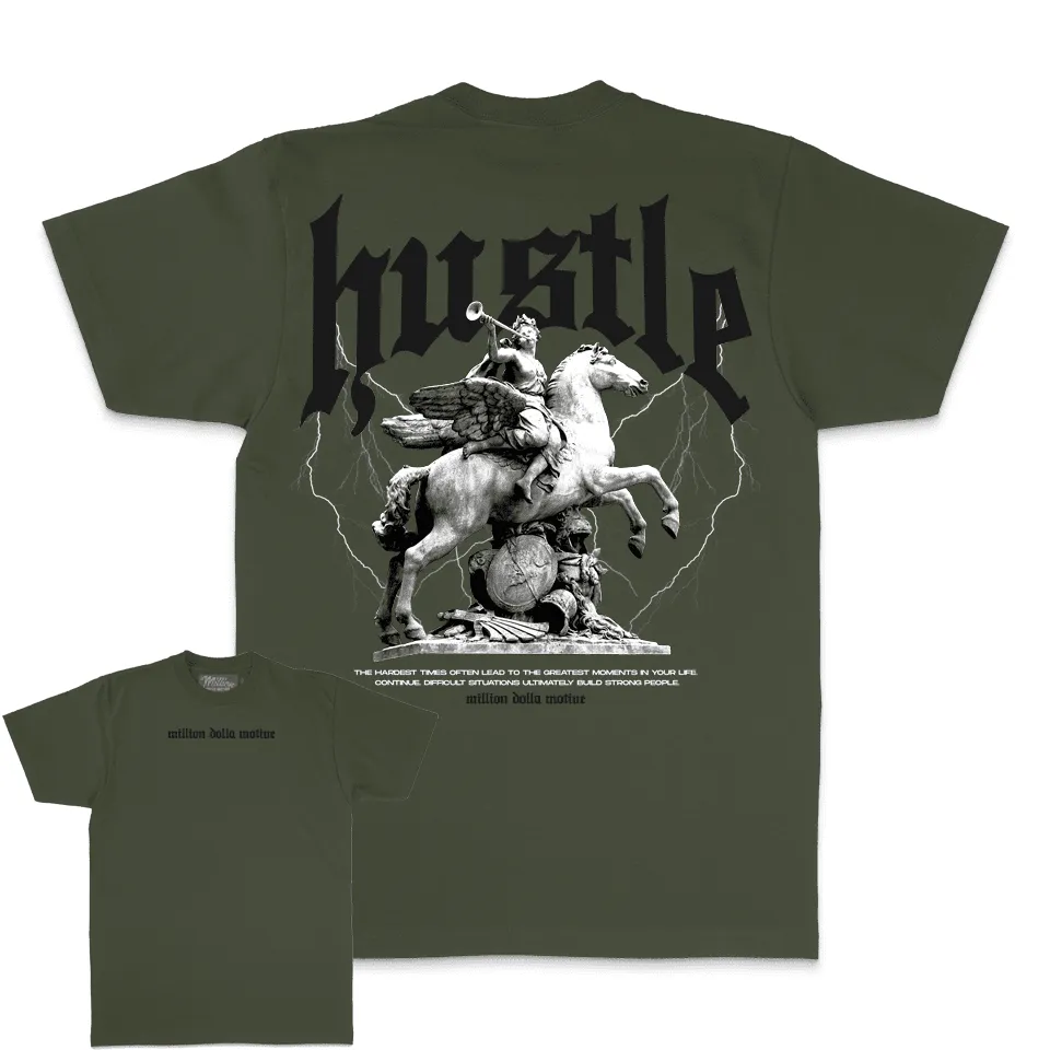 Hustle Builds Strong People - Olive T-Shirt