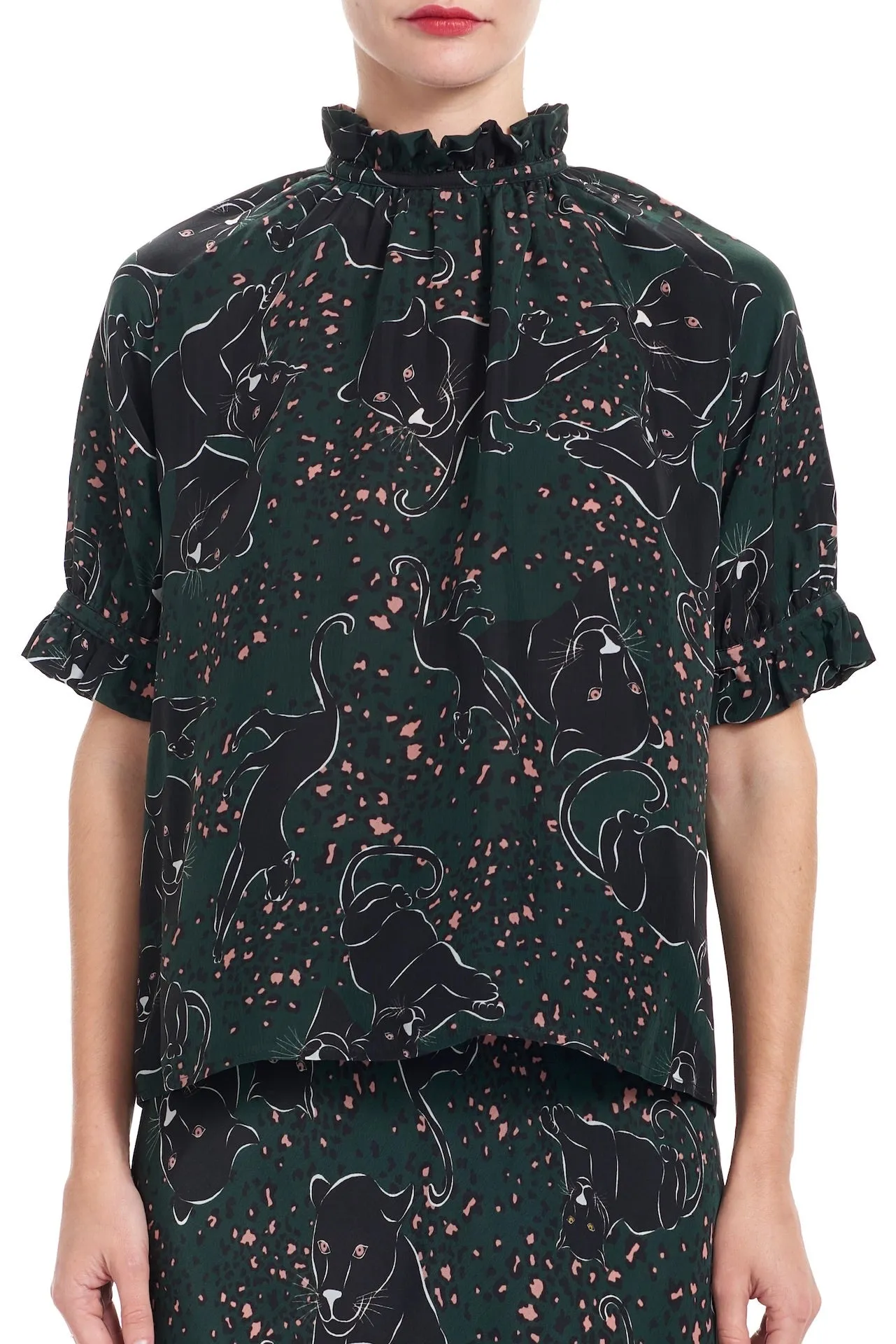JACQUI Ruffle Neck Blouse - Jaquar