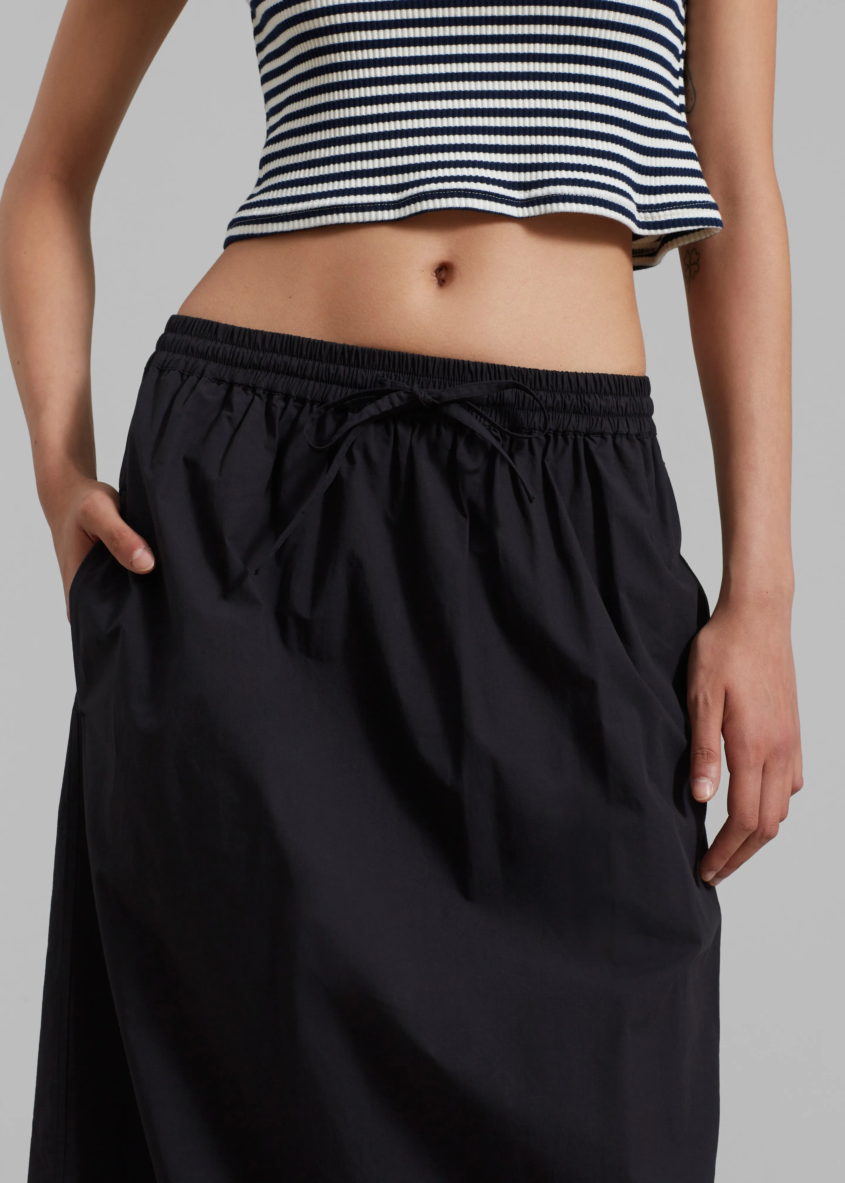 Matteau Relaxed Drawcord Skirt - Black