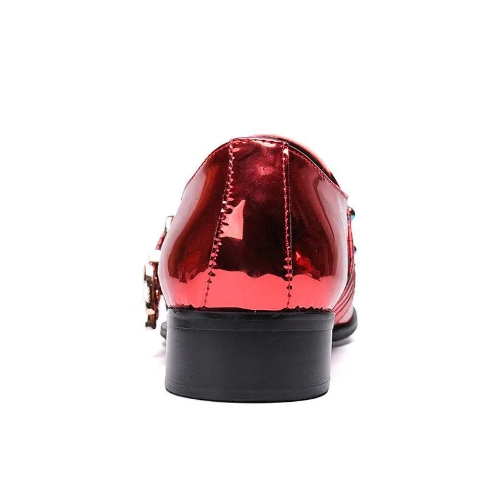 Men's Genuine Leather Red Oxfords Shoes