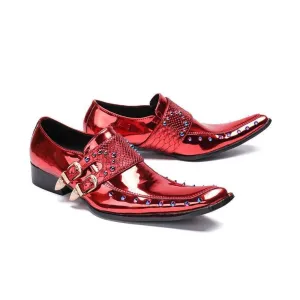 Men's Genuine Leather Red Oxfords Shoes