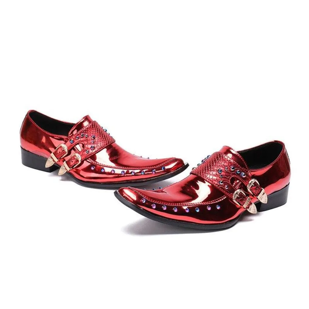 Men's Genuine Leather Red Oxfords Shoes