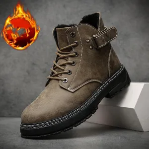 New High Top And Cotton Martin Boots Men's Warm Retro Tooling Boots