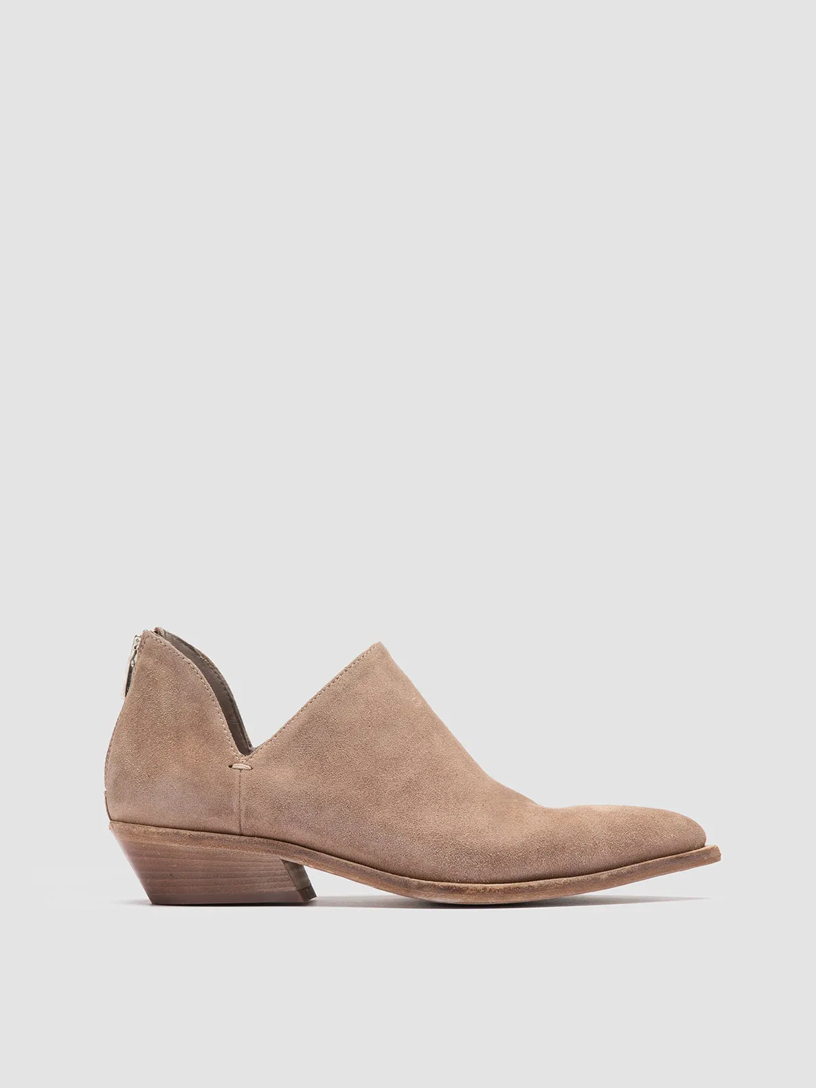 NOELIE DD 106 - Taupe Suede Zipped Boots