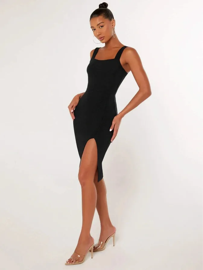 Red Ruched Bodycon Mini Dress