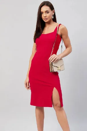Red Ruched Bodycon Mini Dress
