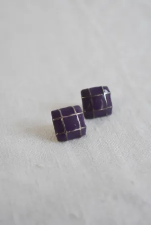 Retro glossy purple studs