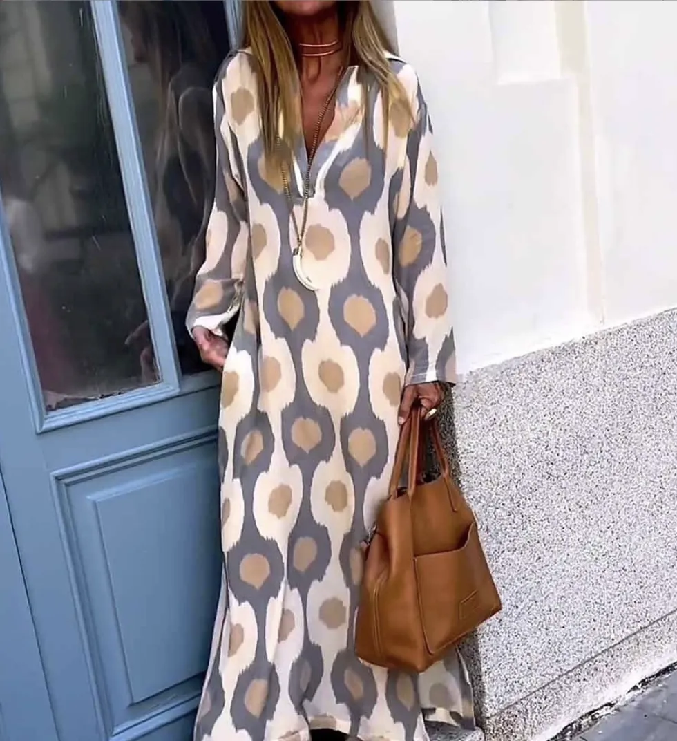 SapphireStyle Statement V-Neck Maxi Dress for Women