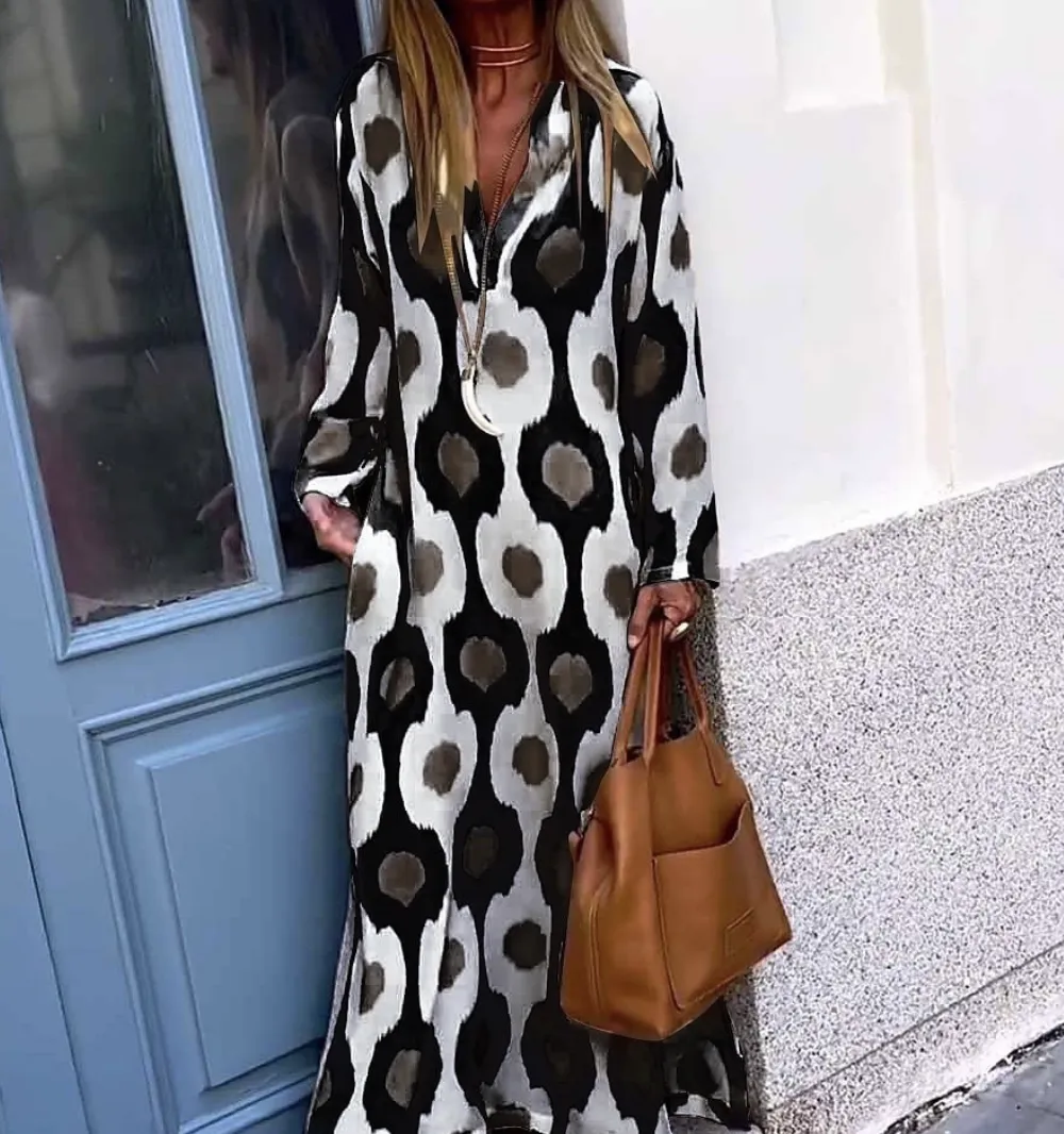 SapphireStyle Statement V-Neck Maxi Dress for Women