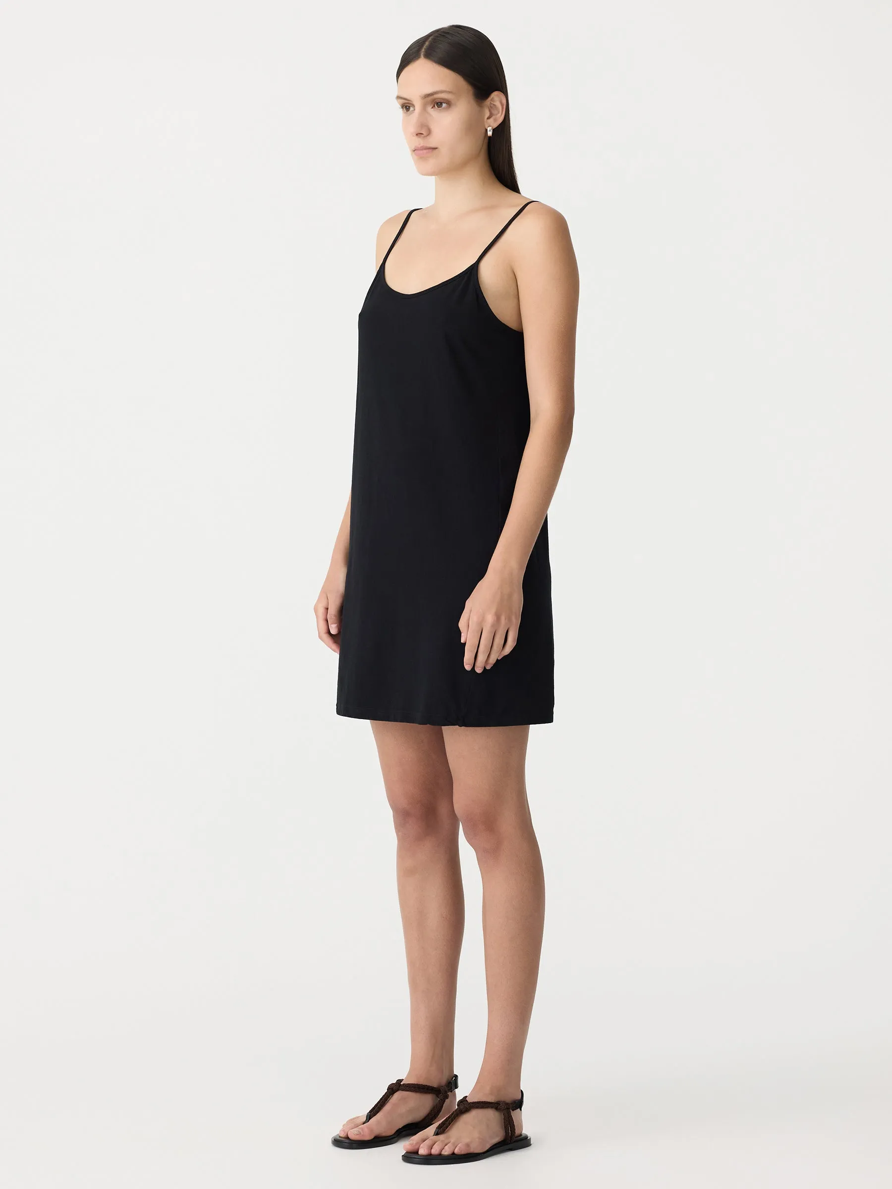 Slip Boxy Mini Tank Dress Black