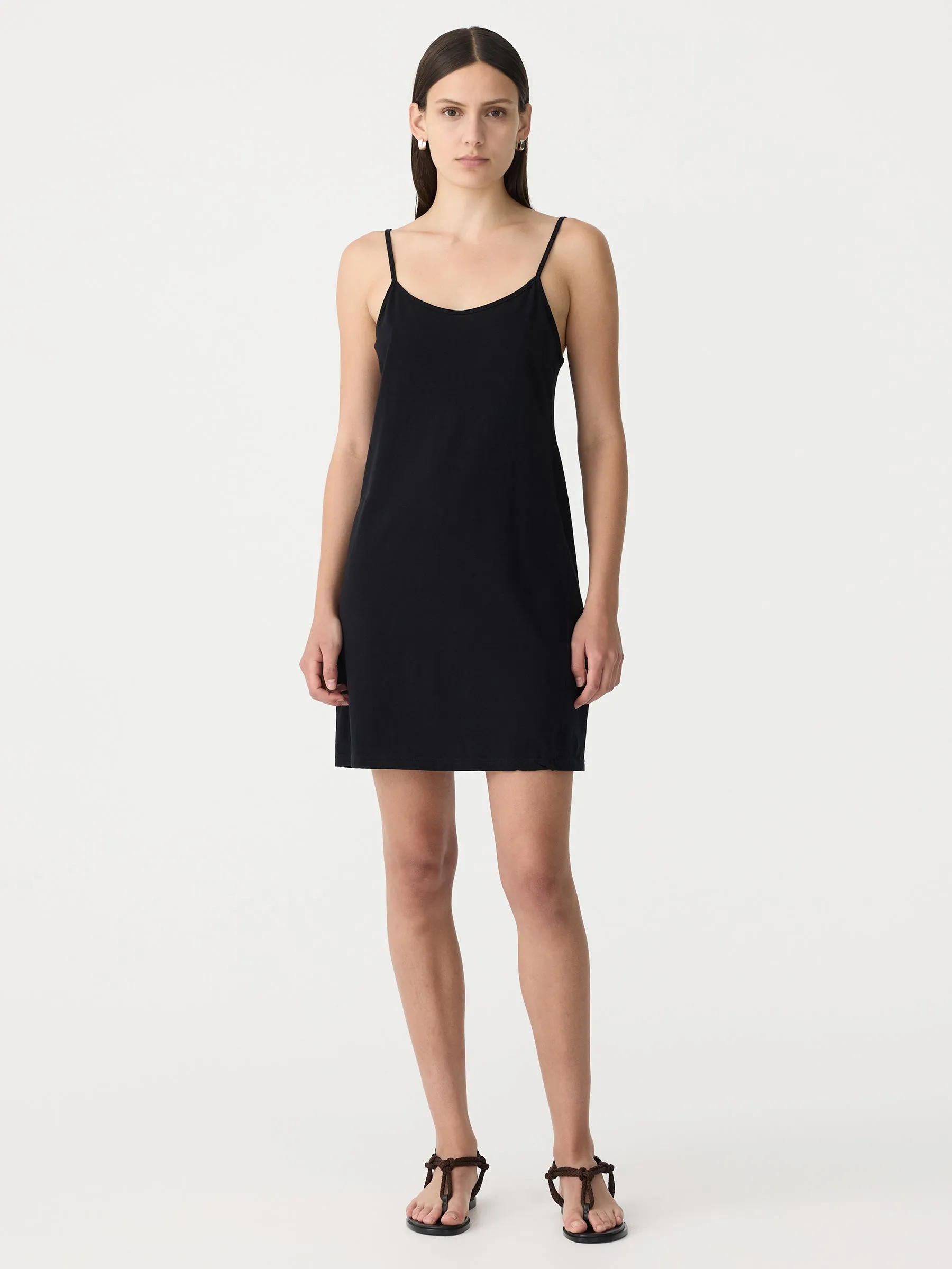 Slip Boxy Mini Tank Dress Black