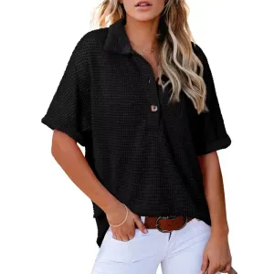 Summer Sale - 50% OffWomen's Lapel Loose Short Sleeve Top