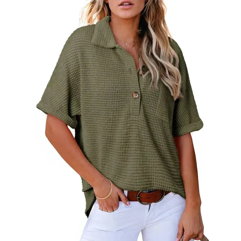 Summer Sale - 50% OffWomen's Lapel Loose Short Sleeve Top