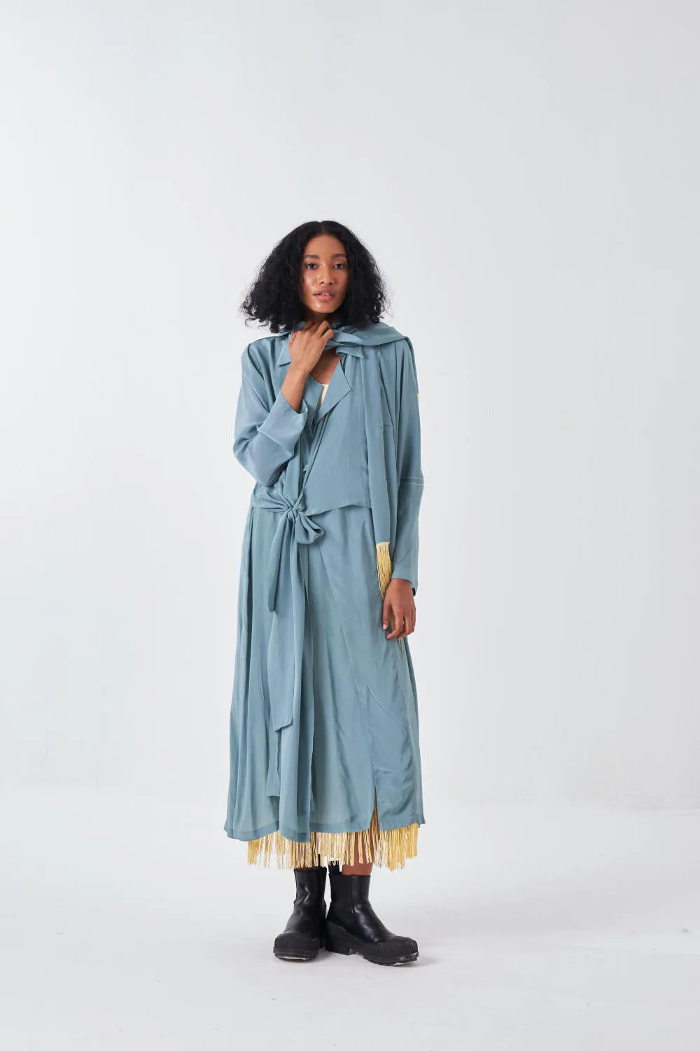 TIE JACKET CO-ORD-NIAGRA BLUE & BUTTER (SET OF 3)