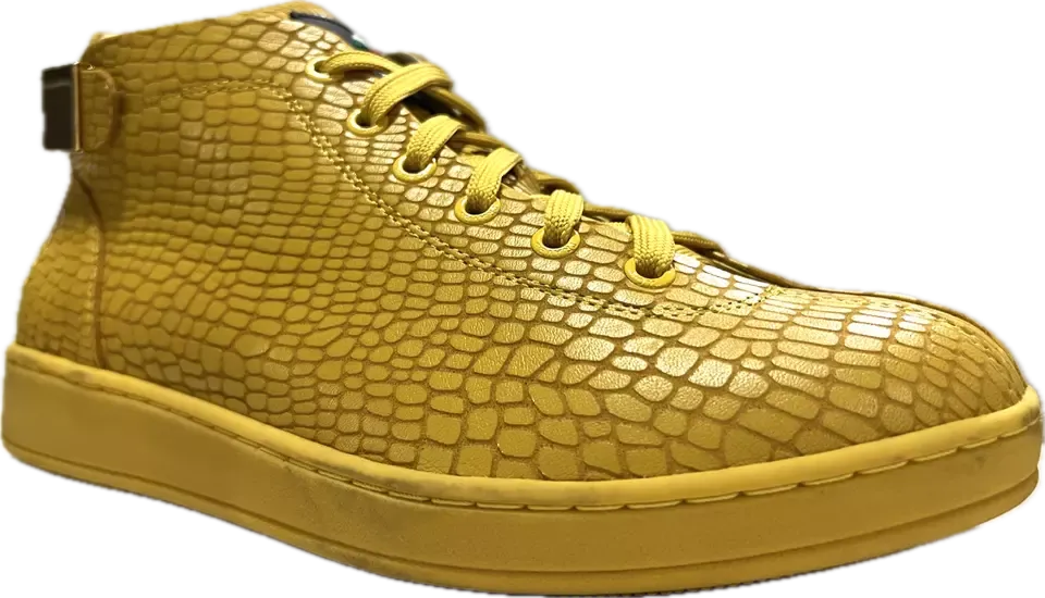 Travel Fox Malibu Mid Top Sneakers Men's Yellow Nappa Leather 915601 011