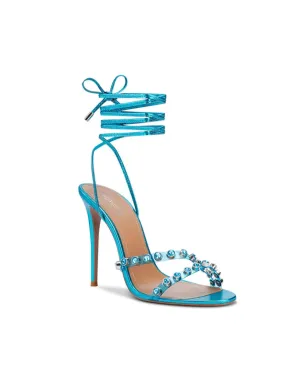 Voyette Lee Aquamarine Green Crystal Marvelous Sandals