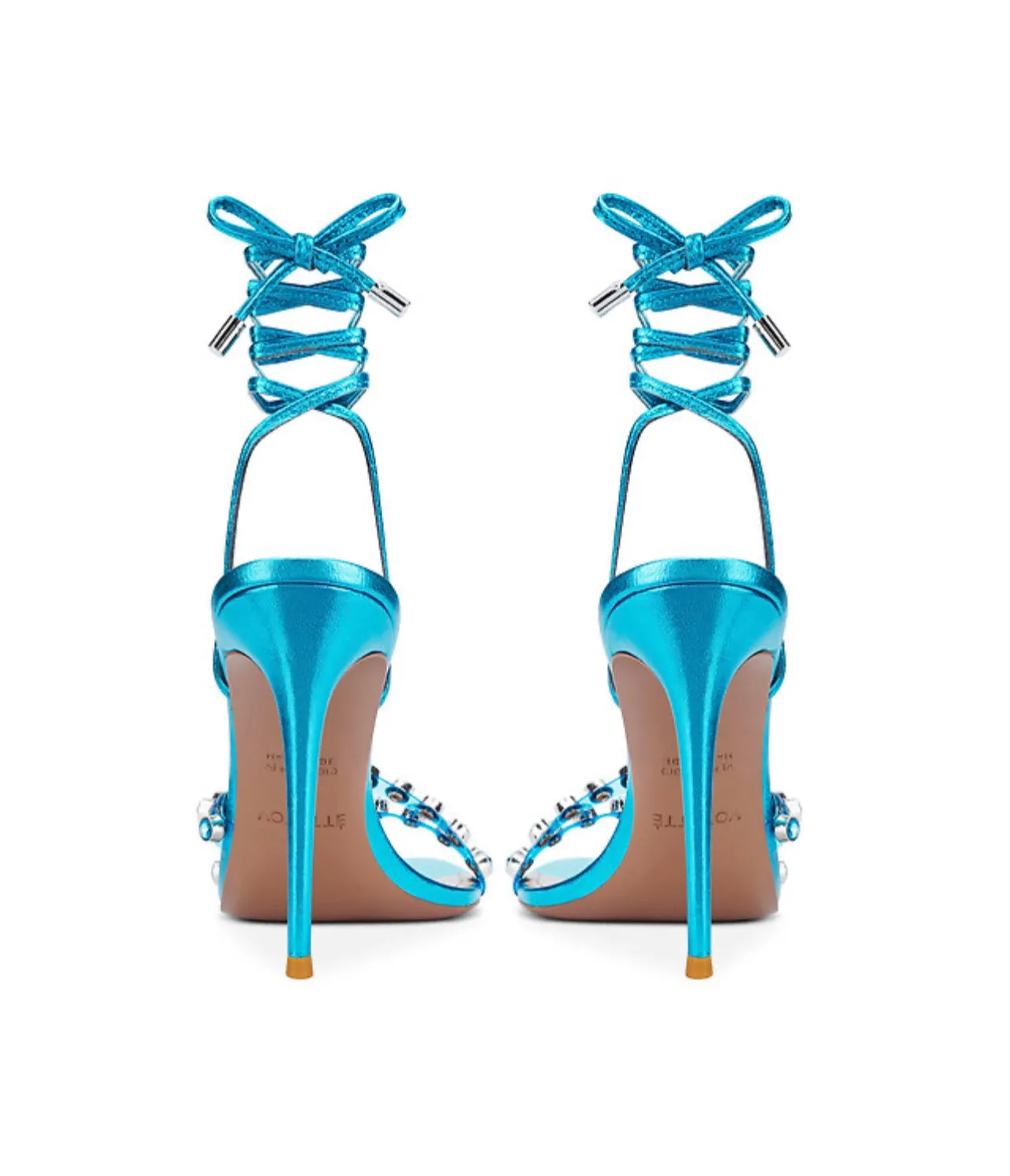 Voyette Lee Aquamarine Green Crystal Marvelous Sandals
