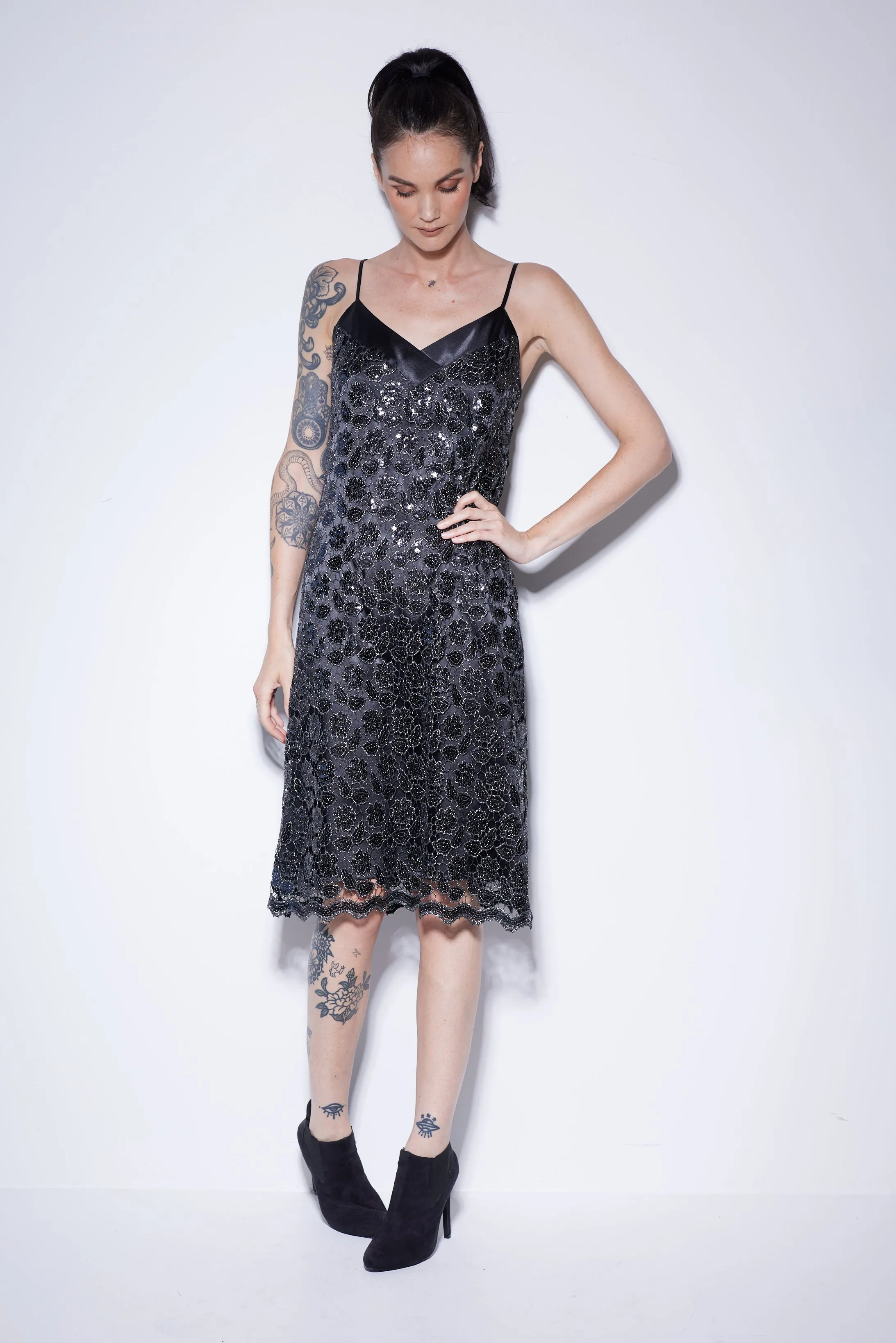 WORLD 5070 Confetti Dress Charcoal