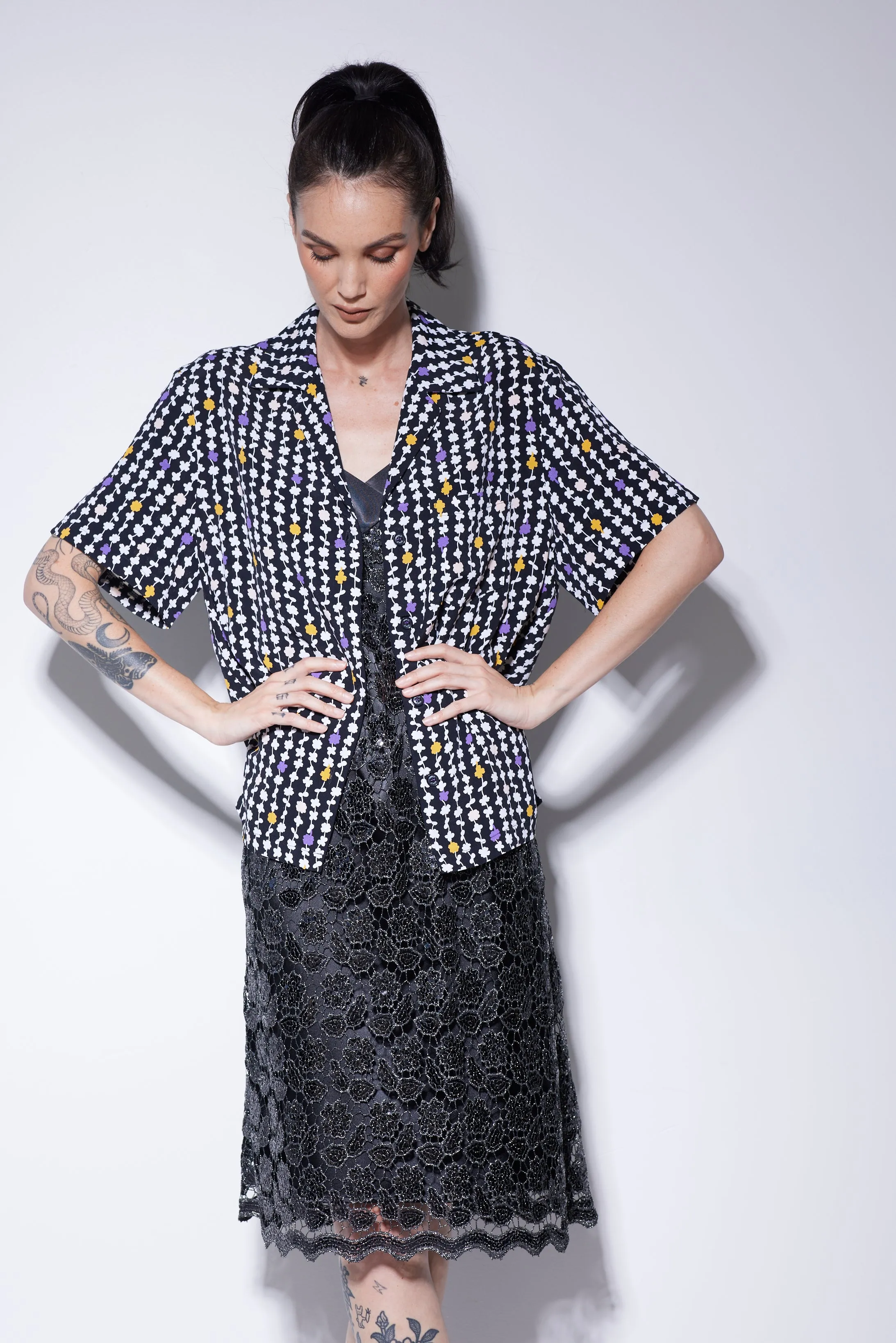 WORLD 5070 Confetti Dress Charcoal