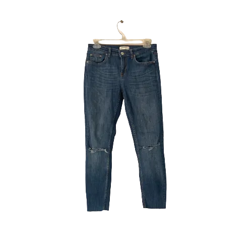 ZARA Blue Denim Distressed Jeans | Pre Loved |